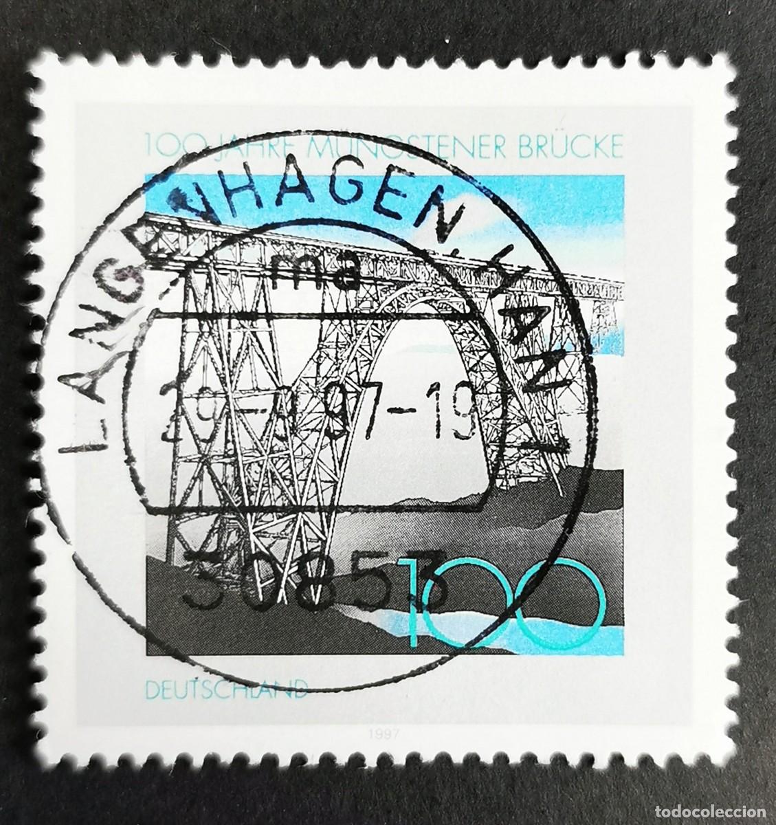 Sellos: Sello Alemania R. Federal 1997, Centenario del puente ferroviario de M&uuml;ngst, 100 Pf. Michel: DE 1931