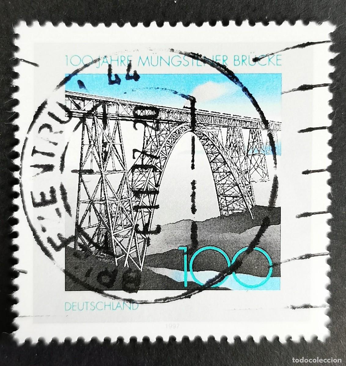 Sellos: Sello Alemania R. Federal 1997, Centenario del puente ferroviario de M&uuml;ngst, 100 Pf. Michel: DE 1931