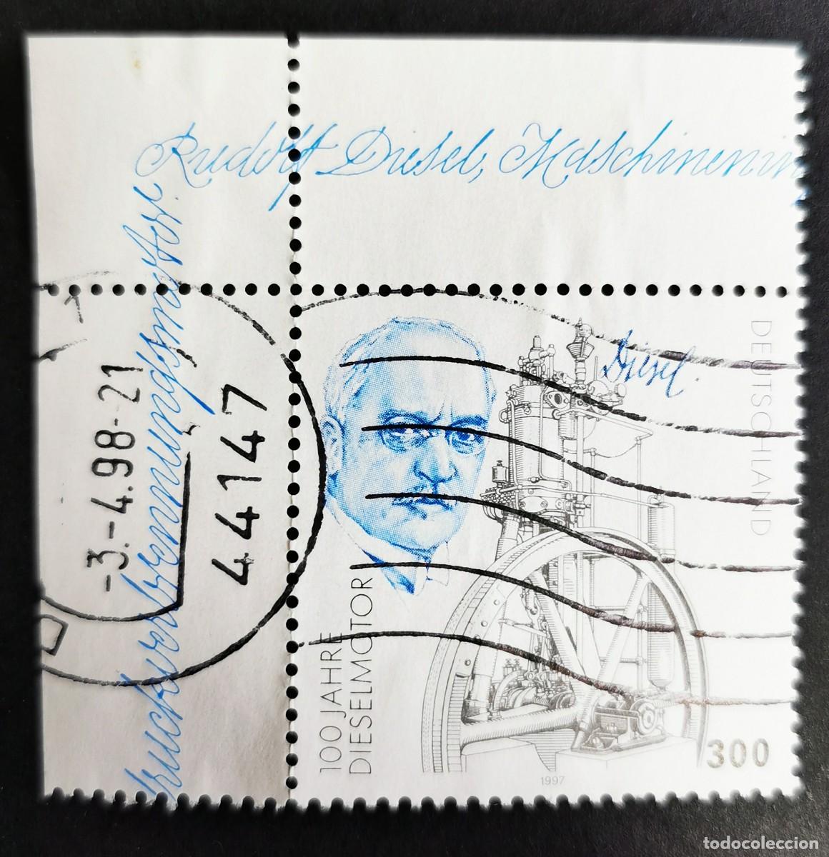 Sellos: Sello Alemania R. Federal 1997, Rudolf Diesel (1858-1913), 300 Pf. Michel: DE 1942
