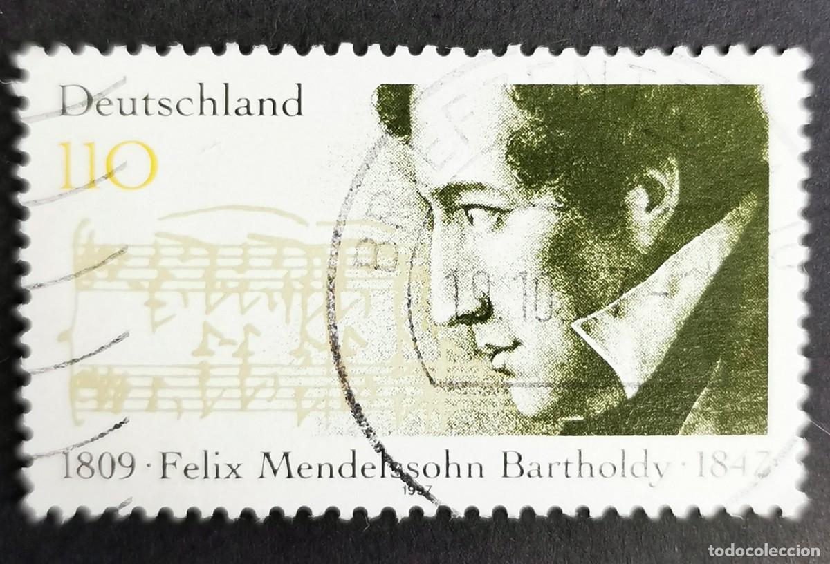 Sellos: Sello Alemania R. Federal 1997, 150 aniversario elix Mendelssohn-Barthold, 110 Pf. Michel: DE 1953