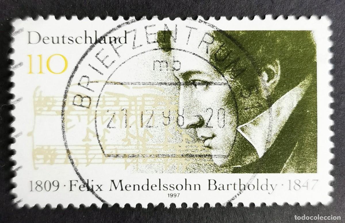 Sellos: Sello Alemania R. Federal 1997, 150 aniversario elix Mendelssohn-Barthold, 110 Pf. Michel: DE 1953