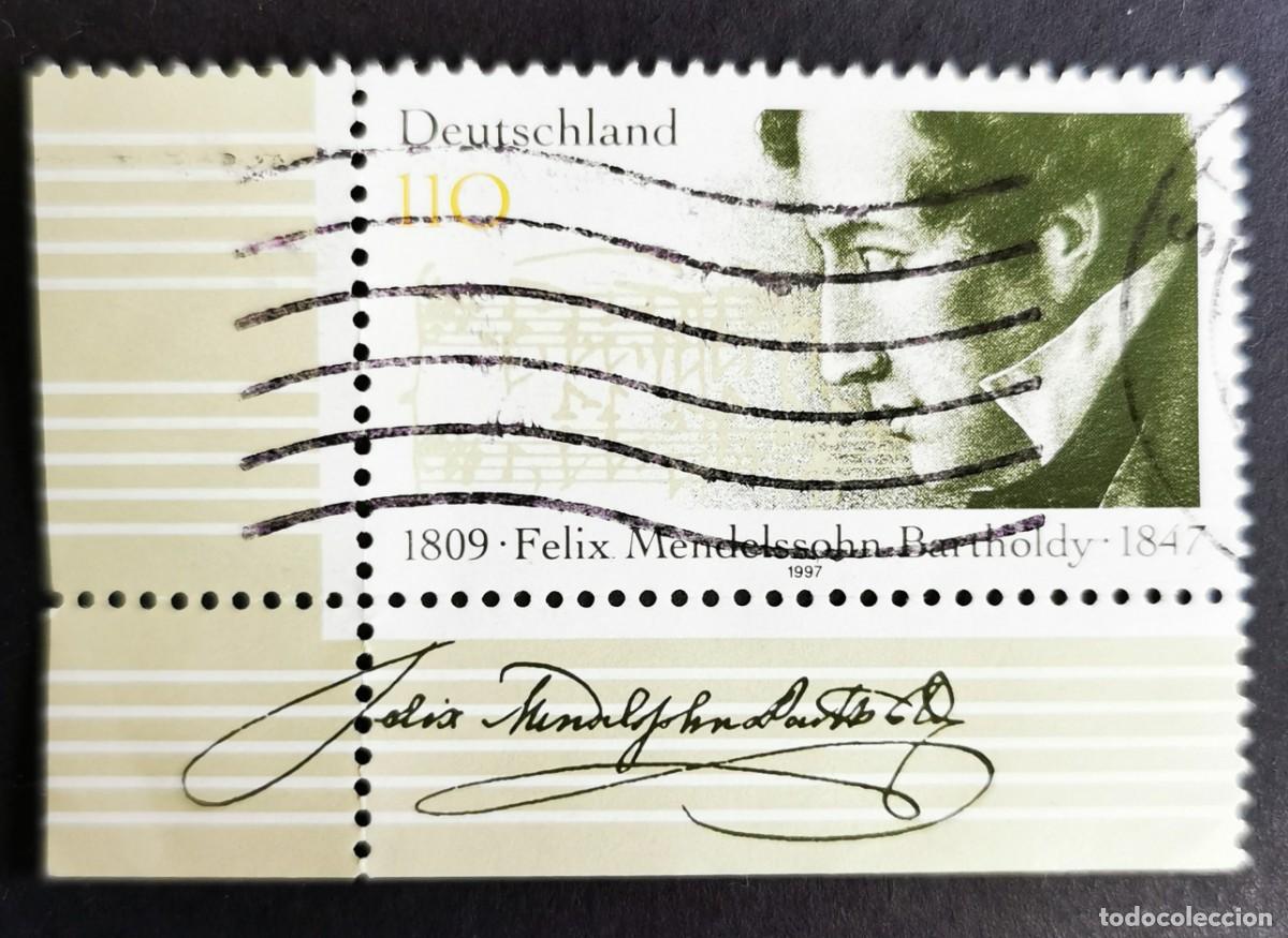Sellos: Sello Alemania R. Federal 1997, 150 aniversario elix Mendelssohn-Barthold, 110 Pf. Michel: DE 1953