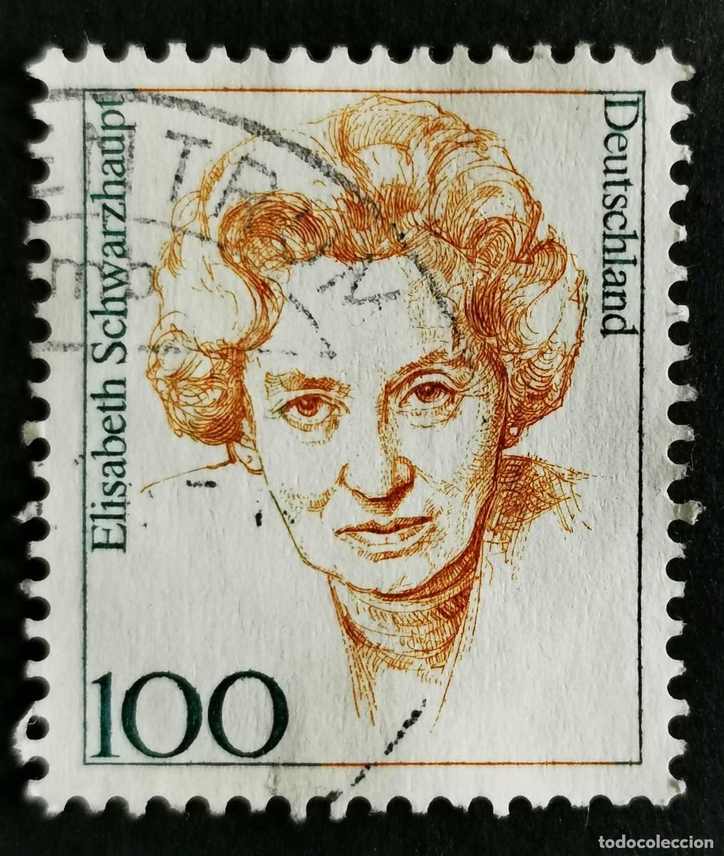 Sellos: Sello Alemania R. Federal 1997, Mujeres alemanas: Elizabeth Schwarzhaupt, 100 Pf. Michel: DE 1955