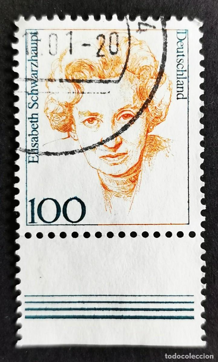 Sellos: Sello Alemania R. Federal 1997, Mujeres alemanas: Elizabeth Schwarzhaupt, 100 Pf. Michel: DE 1955