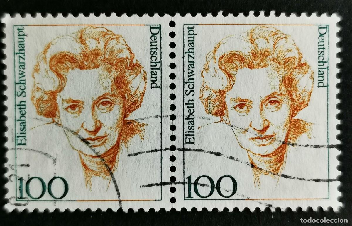 Sellos: Sello Alemania R. Federal 1997, Mujeres alemanas: Elizabeth Schwarzhaupt, 100 Pf. Michel: DE 1955