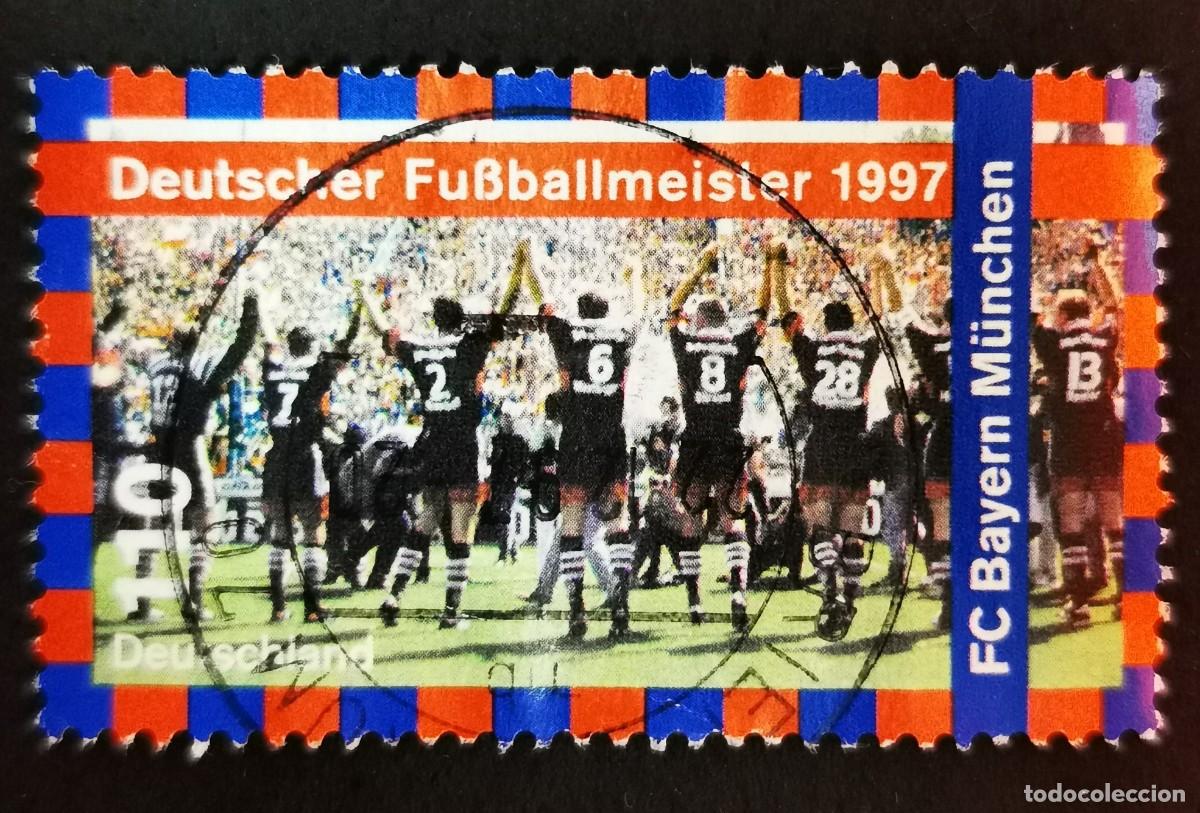 Sellos: Sello Alemania R. Federal 1997, Campeones de f&uacute;tbol: FC Bayern M&uacute;nich, 110 Pf. Michel: DE 1958