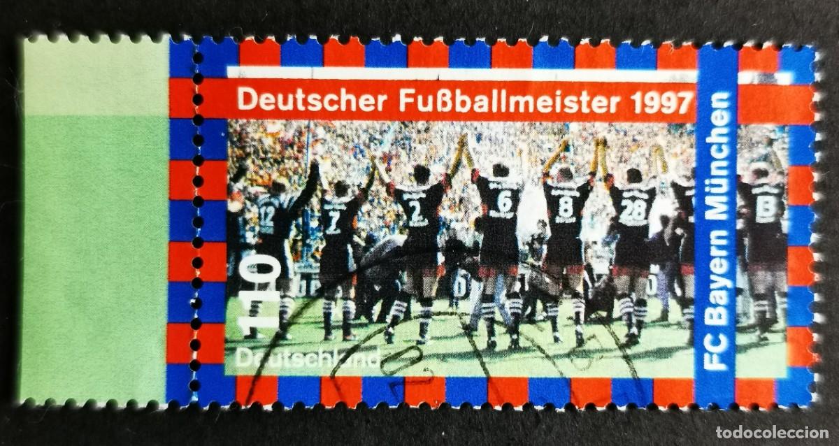Sellos: Sello Alemania R. Federal 1997, Campeones de f&uacute;tbol: FC Bayern M&uacute;nich, 110 Pf. Michel: DE 1958
