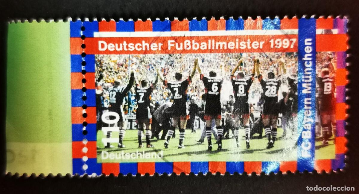 Sellos: Sello Alemania R. Federal 1997, Campeones de f&uacute;tbol: FC Bayern M&uacute;nich, 110 Pf. Michel: DE 1958