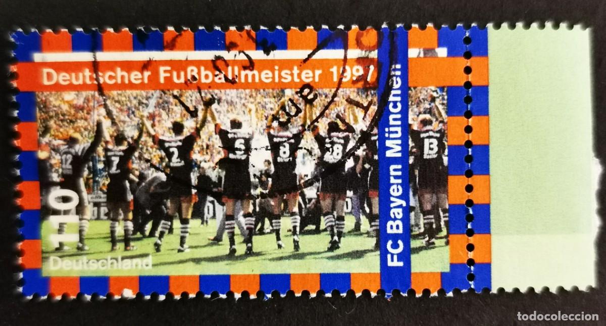 Sellos: Sello Alemania R. Federal 1997, Campeones de f&uacute;tbol: FC Bayern M&uacute;nich, 110 Pf. Michel: DE 1958