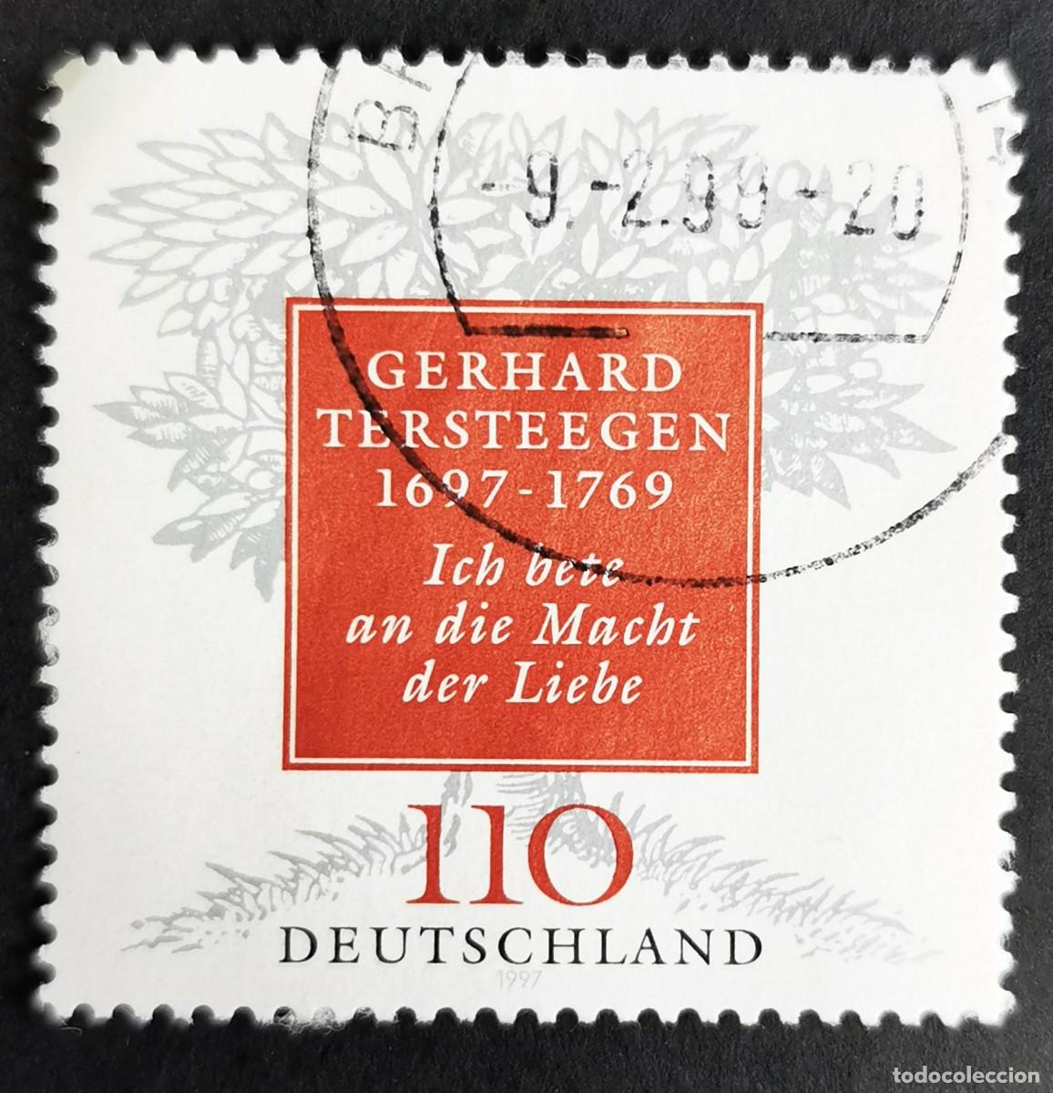 Sellos: Sello Alemania R. Federal 1997, 300&ordm; aniversario nacimiento Gerhard Tersteeg 110 Pf. Michel: DE 1961