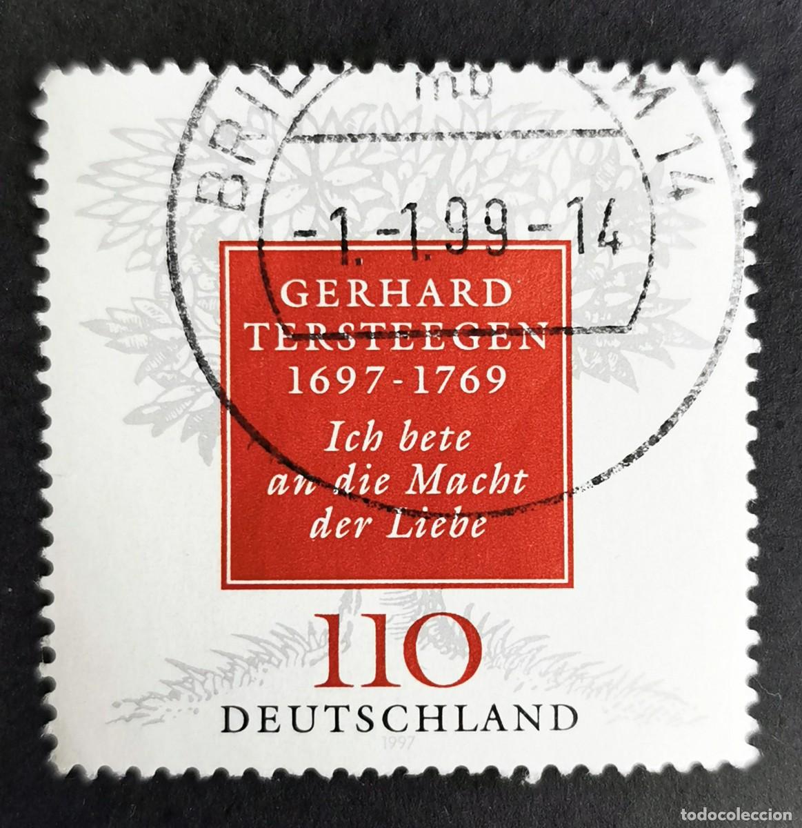 Sellos: Sello Alemania R. Federal 1997, 300&ordm; aniversario nacimiento Gerhard Tersteeg 110 Pf. Michel: DE 1961