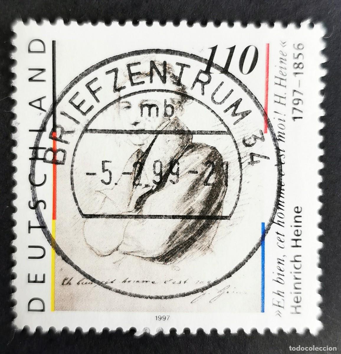 Sellos: Sello Alemania R. Federal 1997, Heinrich Heine (1797-1856), 110 Pf. Michel: DE 1962