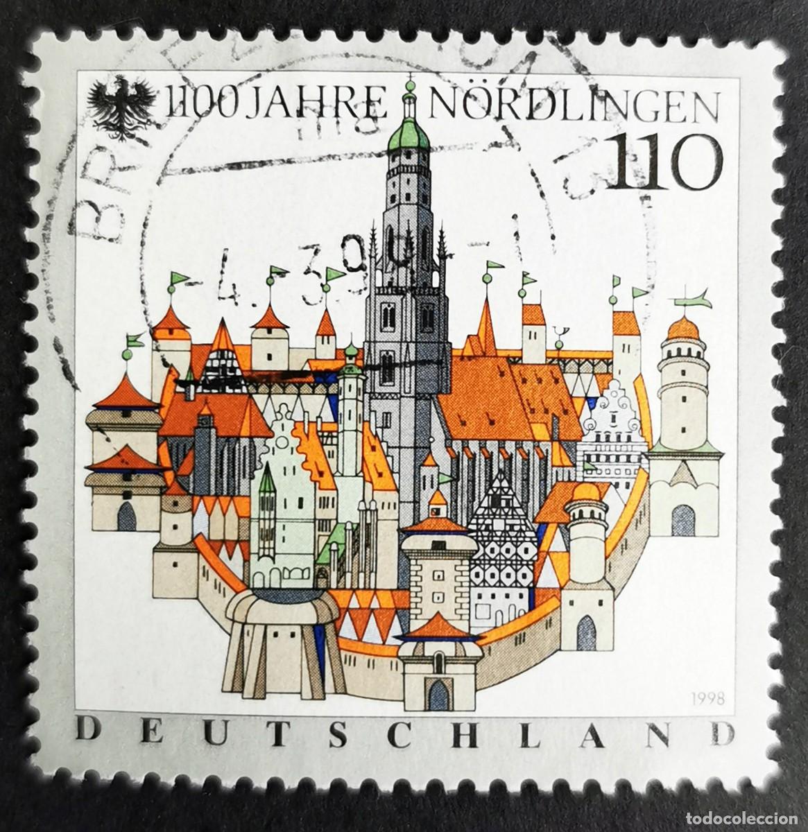 Sellos: Sello Alemania R. Federal 1998, 1100 aniversario de N&ouml;rdlingen, 110 Pf. Michel: DE 1965