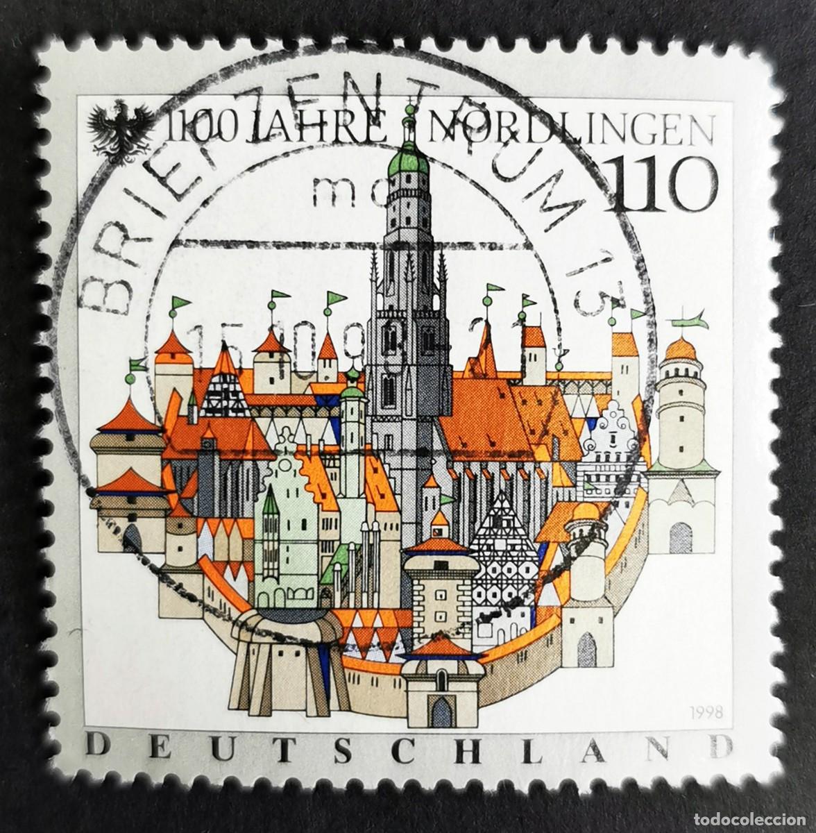 Sellos: Sello Alemania R. Federal 1998, 1100 aniversario de N&ouml;rdlingen, 110 Pf. Michel: DE 1965