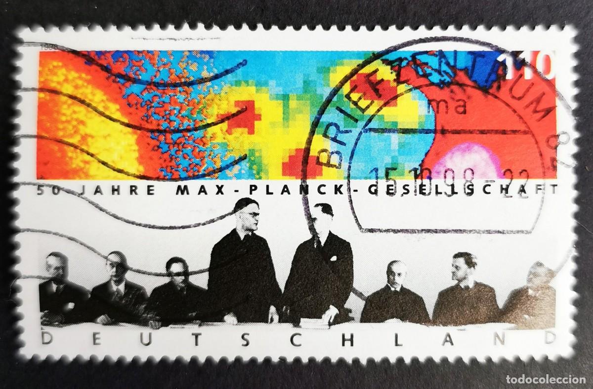 Sellos: Sello Alemania R. Federal 1998, Sociedad Max Planck, 110 Pf. Michel: DE 1973