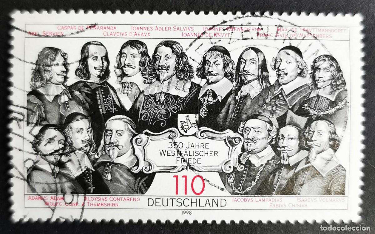Sellos: Sello Alemania R. Federal 1998, 350&ordm; aniversario de la firma de la Paz de W, 110 Pf. Michel: DE 1979