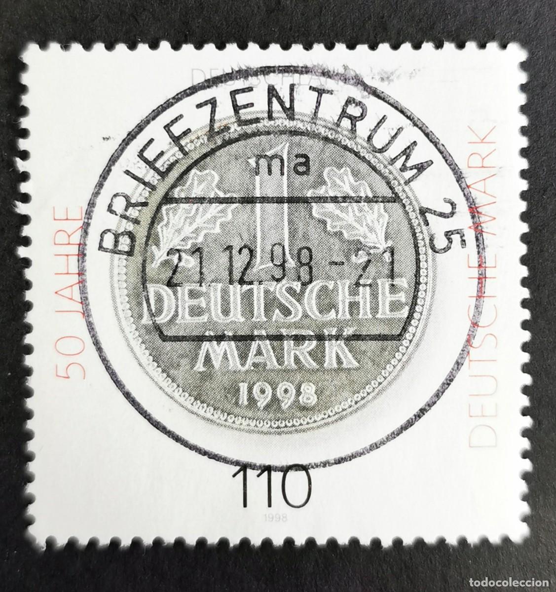 Sellos: Sello Alemania R. Federal 1998, 50&ordm; aniversario del marco alem&aacute;n, 110 Pf. Michel: DE 1996