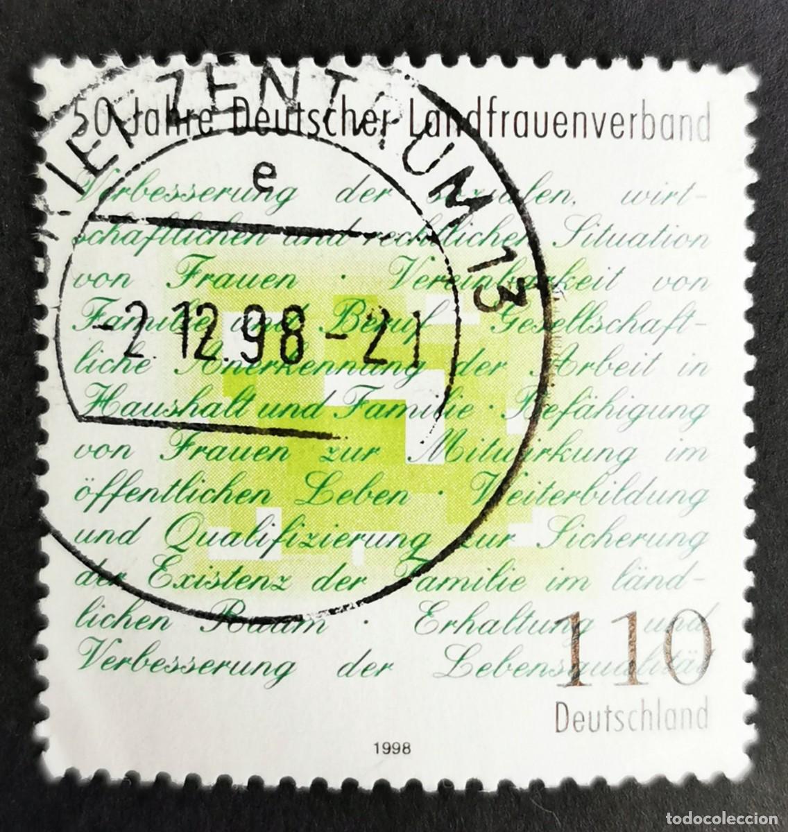 Sellos: Sello Alemania R. Federal 1998, Manifiesto de la Asociaci&oacute;n, 110 Pf. Michel: DE 1988