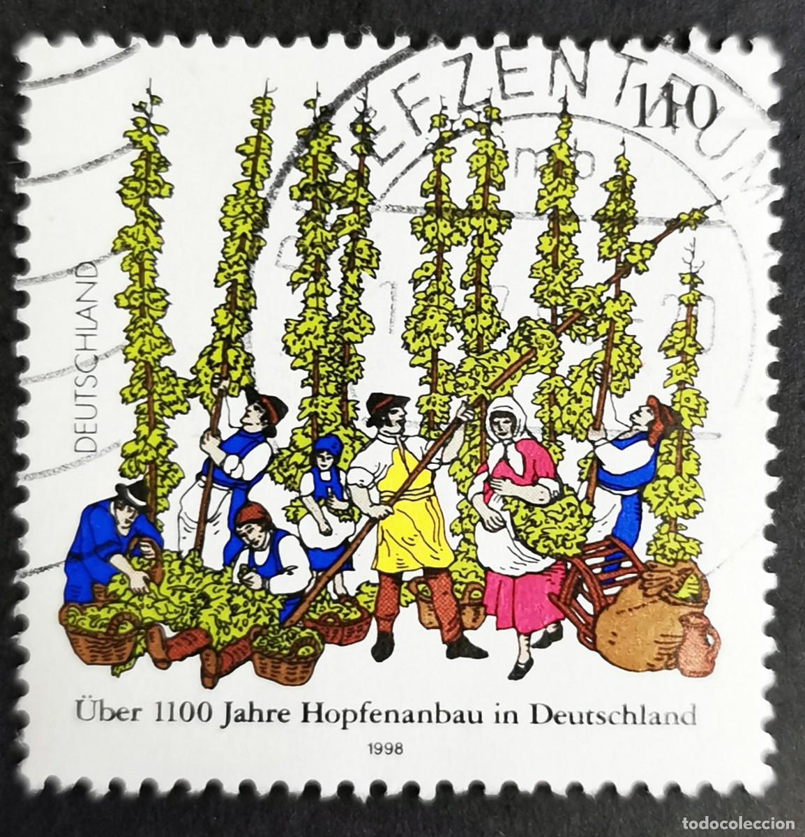 Sellos: Sello Alemania R. Federal 1998, Cultivo de l&uacute;pulo, 110 Pf. Michel: DE 1999