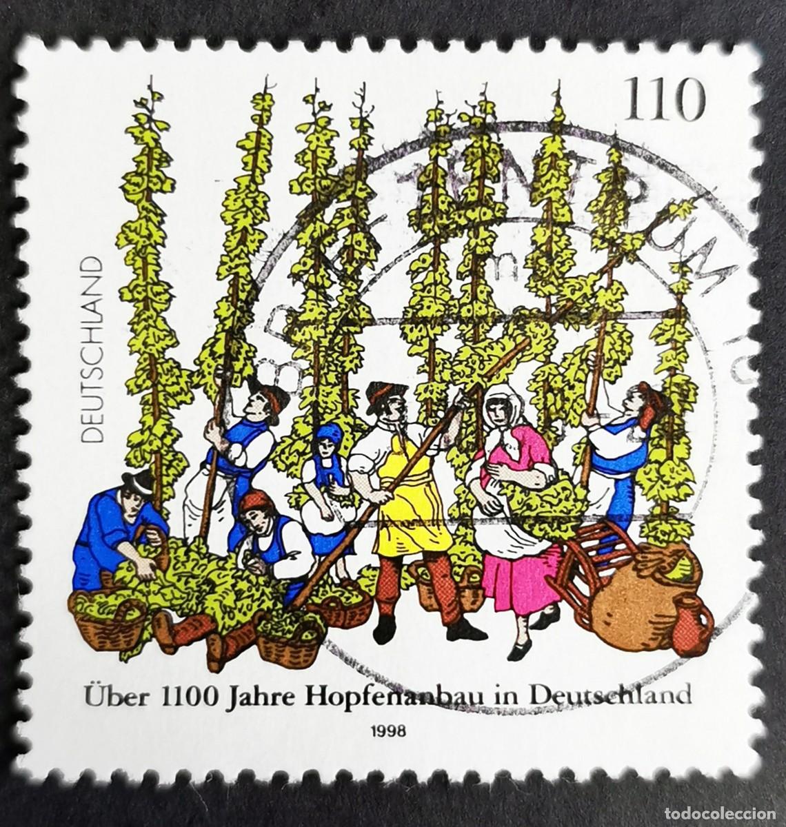 Sellos: Sello Alemania R. Federal 1998, Cultivo de l&uacute;pulo, 110 Pf. Michel: DE 1999