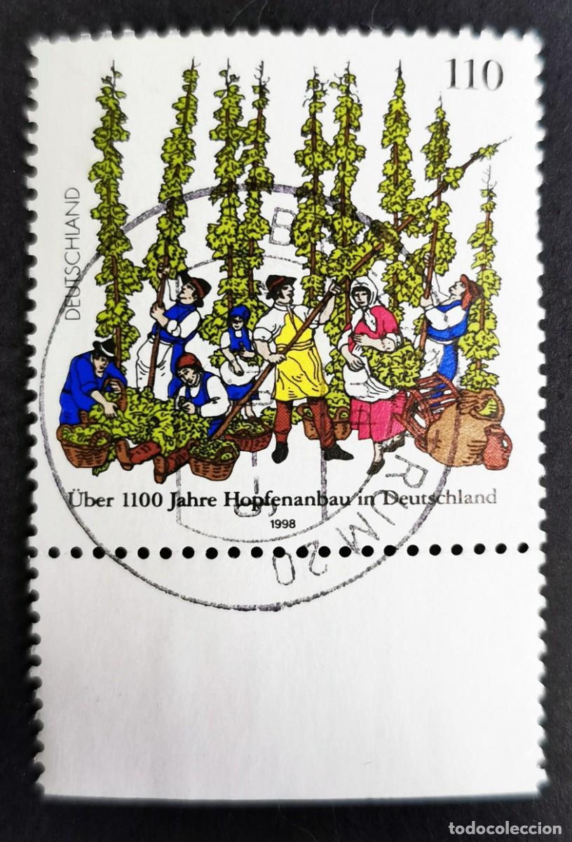 Sellos: Sello Alemania R. Federal 1998, Cultivo de l&uacute;pulo, 110 Pf. Michel: DE 1999