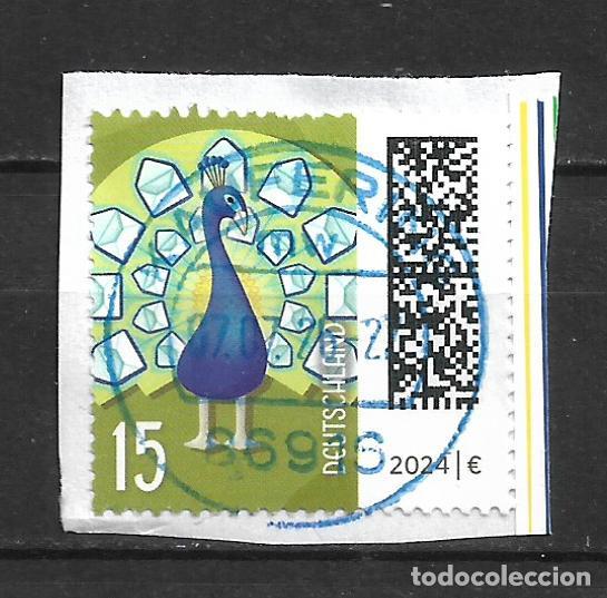 Sellos: alemania 2024 michel 3843 usado pavo real - 7/2
