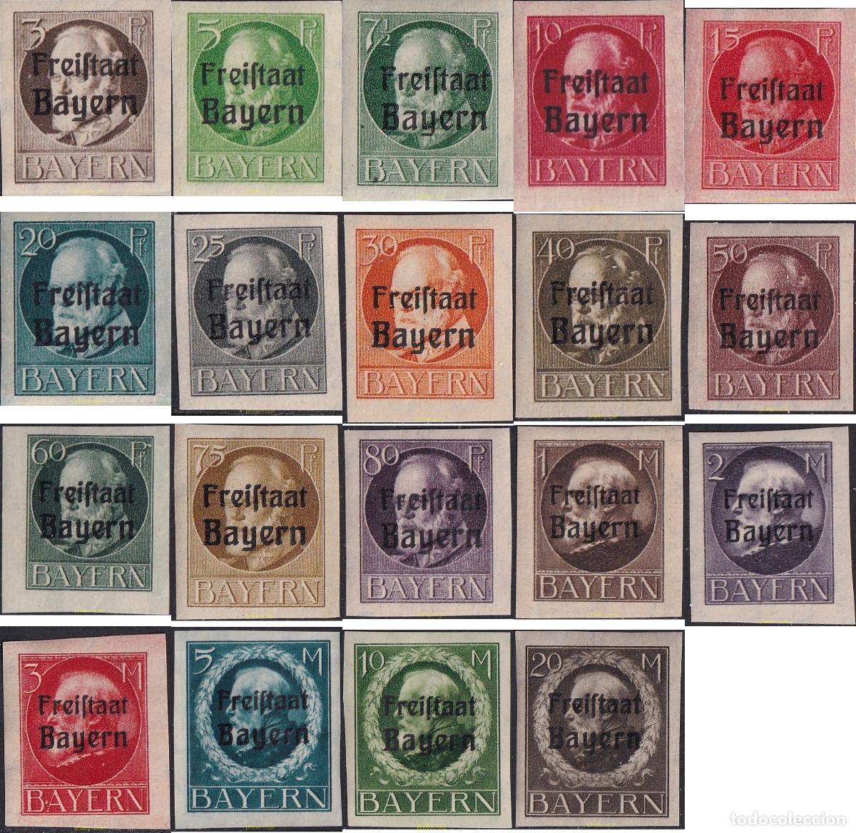 Sellos: 765632 HINGED ALEMANIA. Baviera 1919 MOTIVOS VARIOS