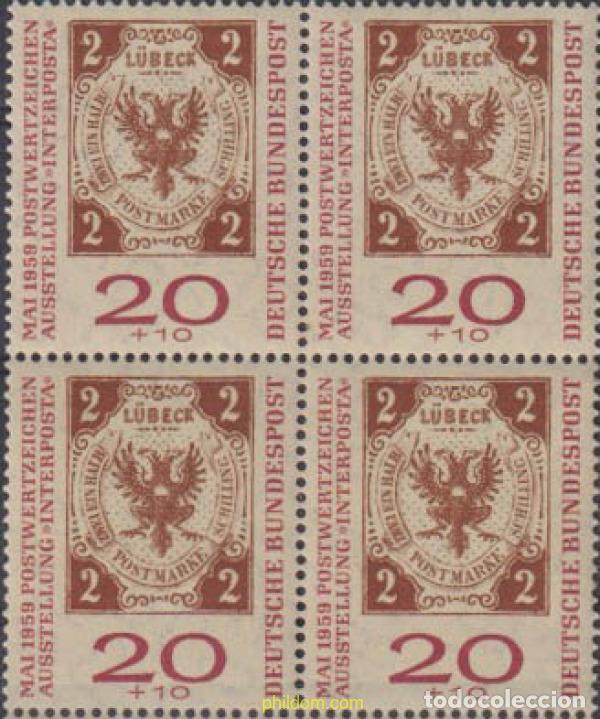 Sellos: 694005 MNH ALEMANIA FEDERAL 1959 INTERPOSTA 1959. EXPOSICION FILATELICA INTERNACIONAL DE HAMBURGO