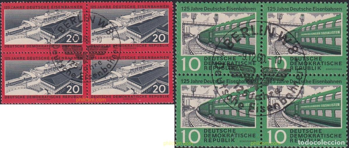 Sellos: 754823 USED ALEMANIA DEMOCRATICA 1960 125 ANIVERSARIO DEL FERROCARRIL