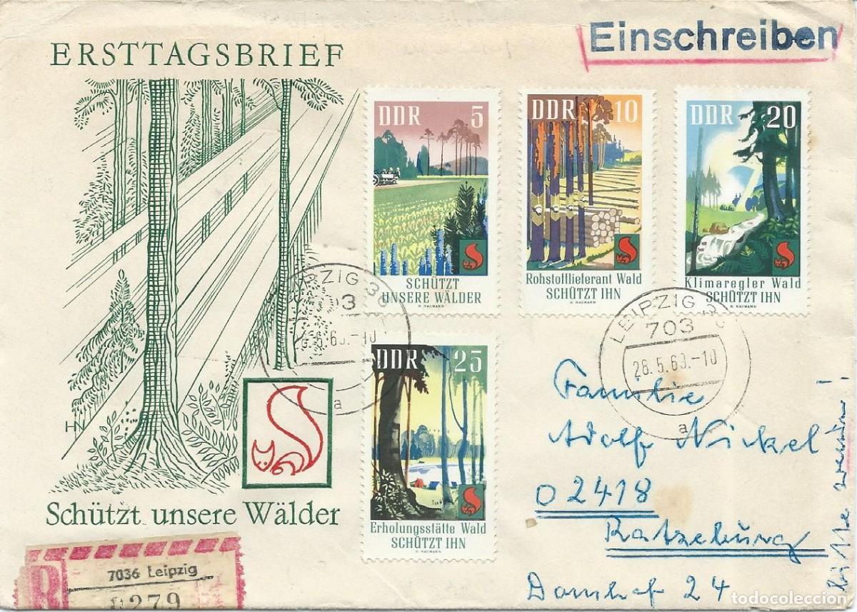 Sellos: 1969. ALEMANIA ORIENTAL/DDR. CONSERVACI&Oacute;N DEL BOSQUE. SERIE COMPLETA EN SOBRE CIRCULADO. NATURALEZA.