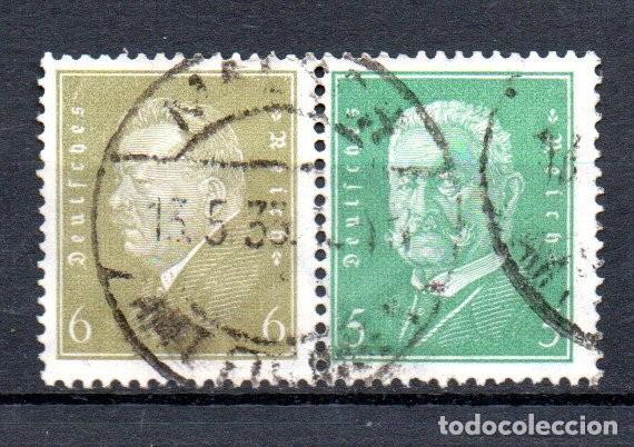 Sellos: ALEMANIA TERCER REICH. COMBINACION. W28. 465/411 , 6-5