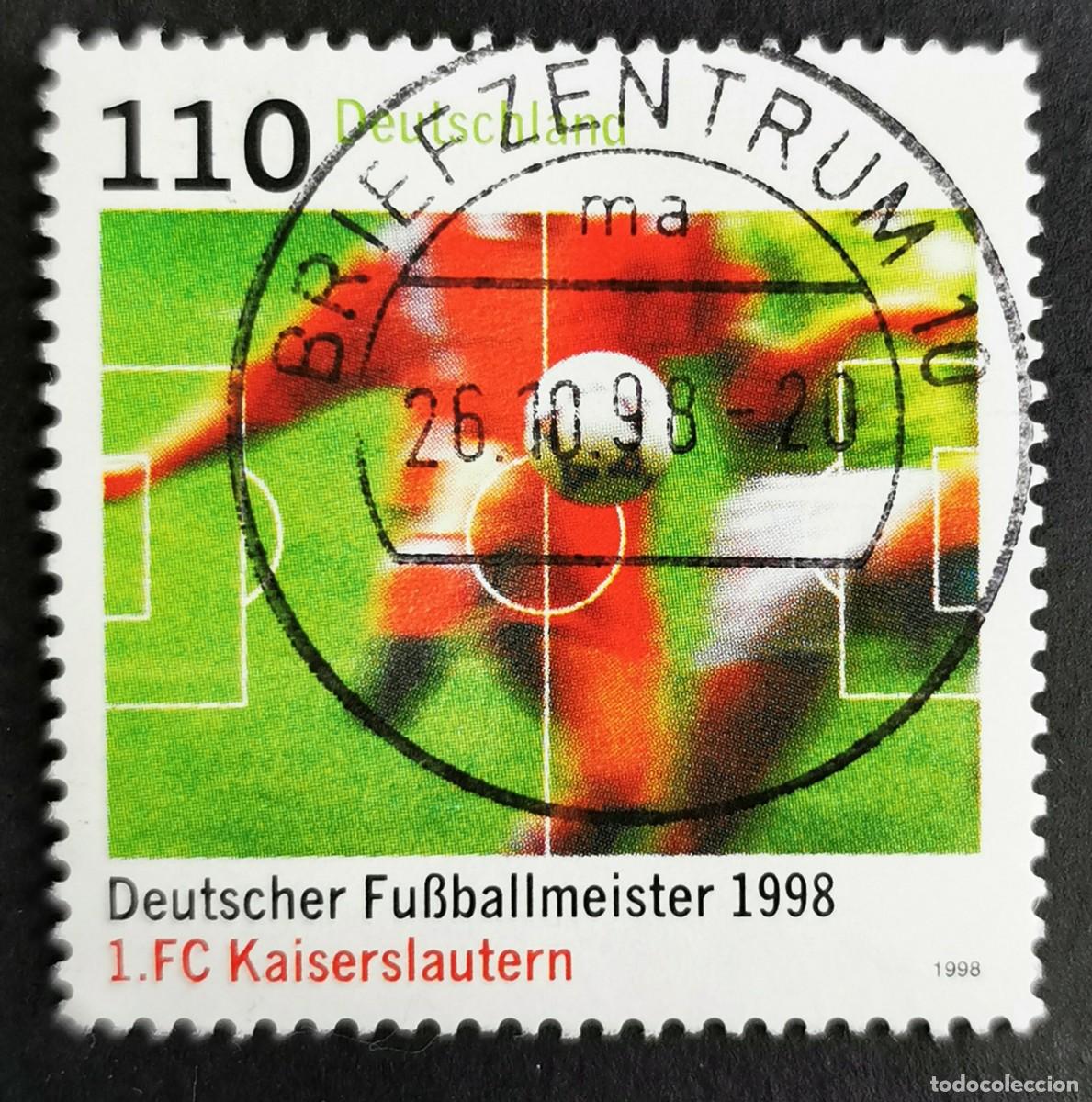 Sellos: Sello Alemania R. Federal 1998, FC Kaiserslautern - Campe&oacute;n f&uacute;tbol alem&aacute;n, 110 Pf. Michel: DE 2010