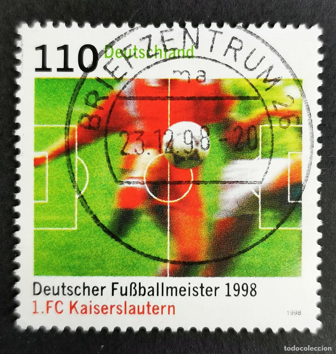 Sellos: Sello Alemania R. Federal 1998, FC Kaiserslautern - Campe&oacute;n f&uacute;tbol alem&aacute;n, 110 Pf. Michel: DE 2010