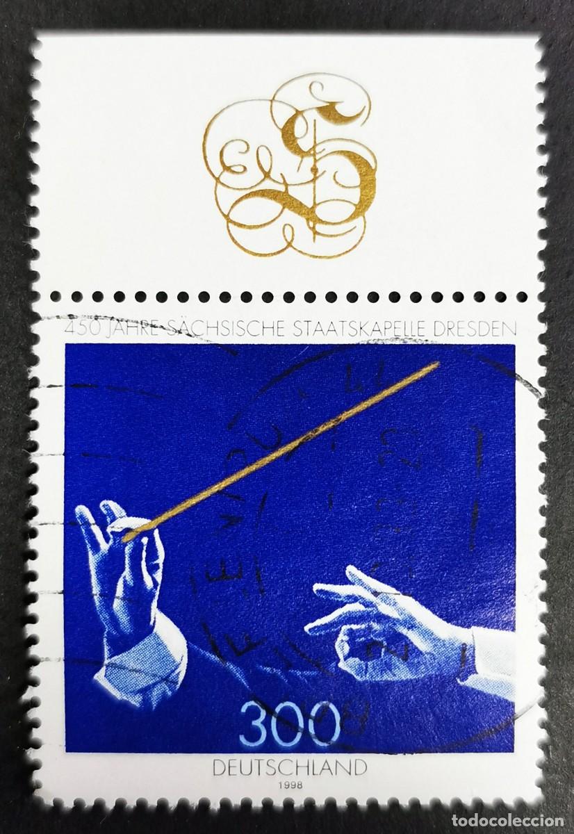 Sellos: Sello Alemania R. Federal 1998, 450&ordm; aniversario Orquesta Estatal Sajonia, 300 Pf. Michel: DE 2025