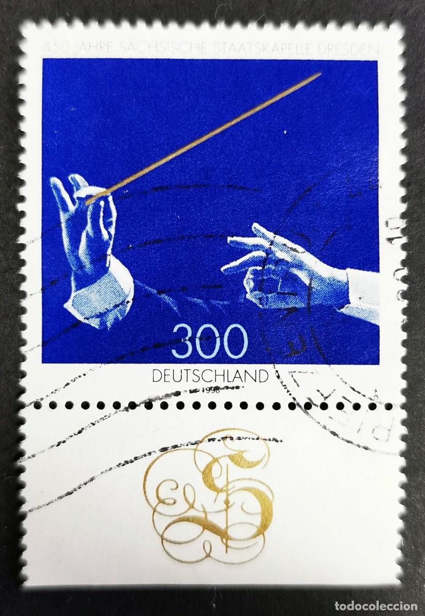 Sellos: Sello Alemania R. Federal 1998, 450&ordm; aniversario Orquesta Estatal Sajonia, 300 Pf. Michel: DE 2025