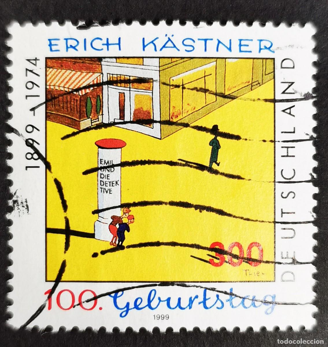 Sellos: Sello Alemania R. Federal 1999, Centenario nacimiento de Erich Kastner , 300 Pf. Michel: DE 2035