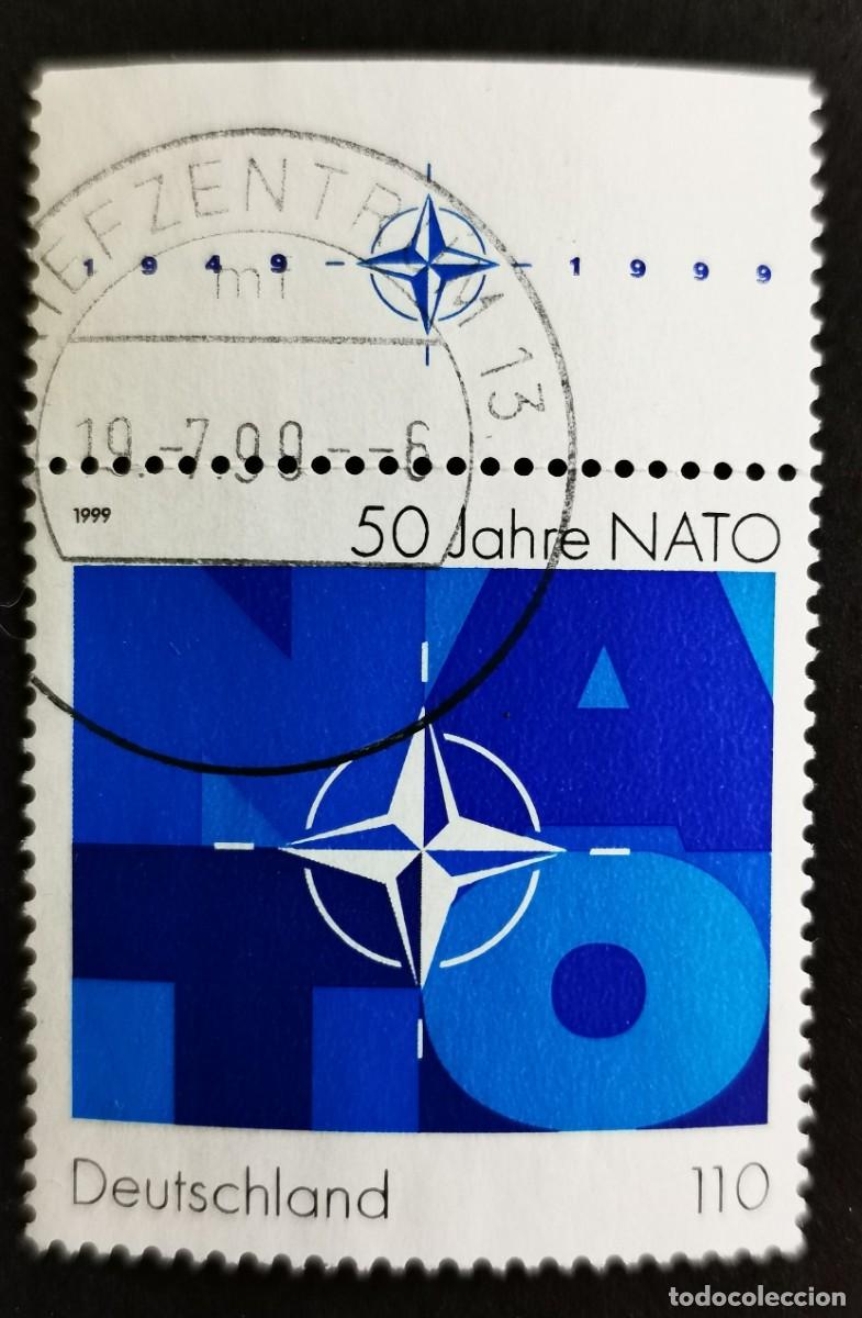 Sellos: Sello Alemania R. Federal 1999, Emblema e iniciales de la OTAN, 110 Pf. Michel: DE 2039