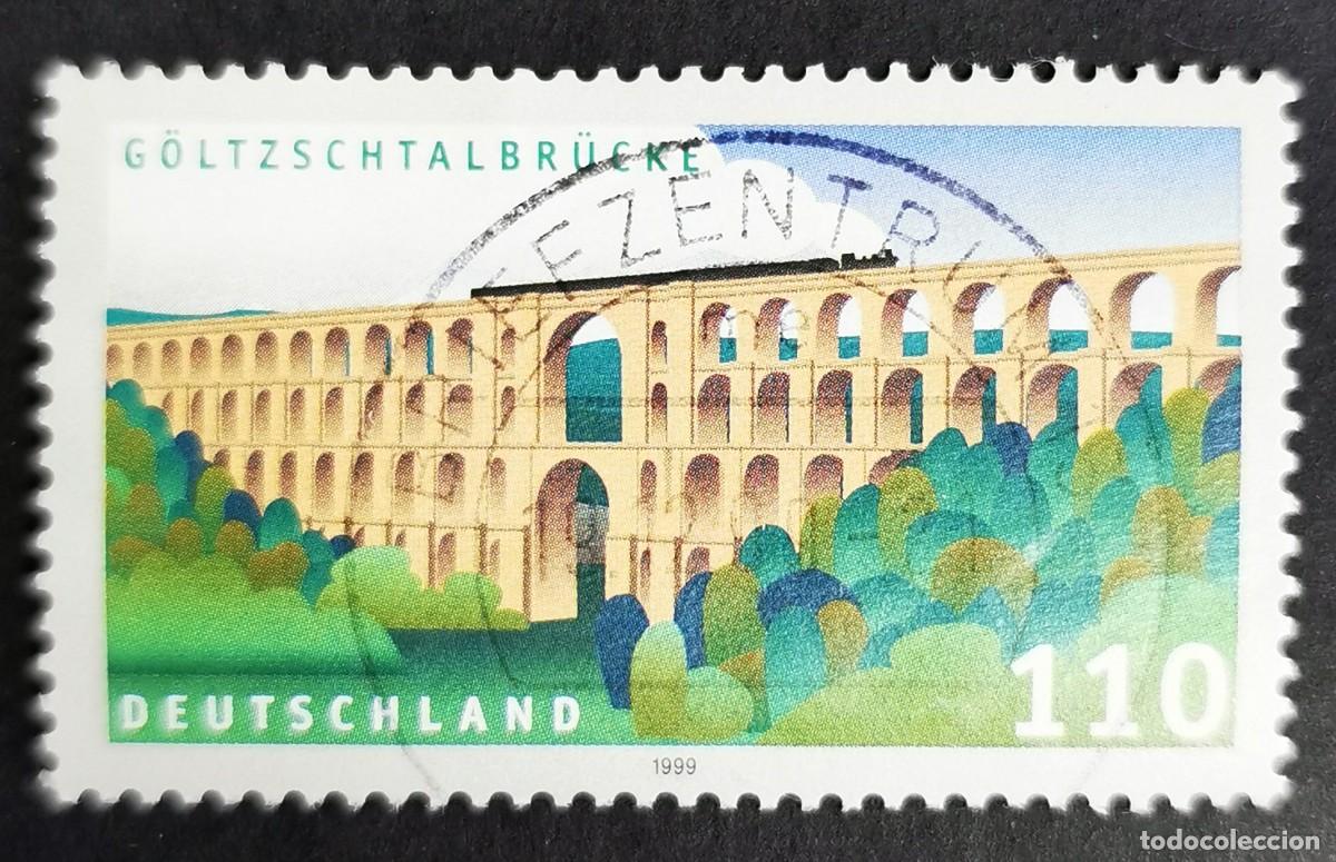Sellos: Sello Alemania R. Federal 1999, Puente ferroviario del valle de G&ouml;ltzsch, 110 Pf. Michel: DE 2082