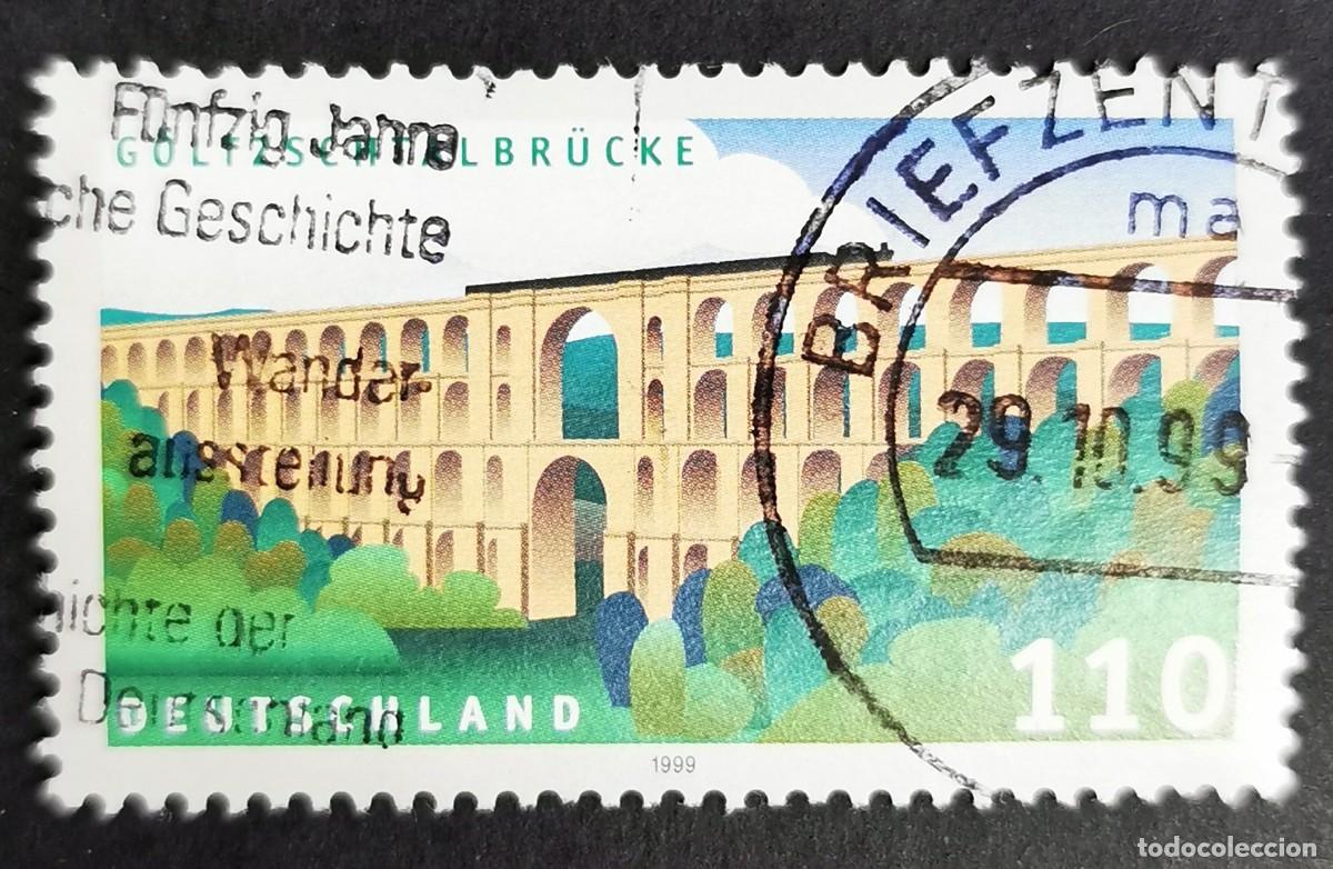 Sellos: Sello Alemania R. Federal 1999, Puente ferroviario del valle de G&ouml;ltzsch, 110 Pf. Michel: DE 2082