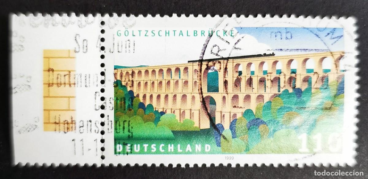 Sellos: Sello Alemania R. Federal 1999, Puente ferroviario del valle de G&ouml;ltzsch, 110 Pf. Michel: DE 2082