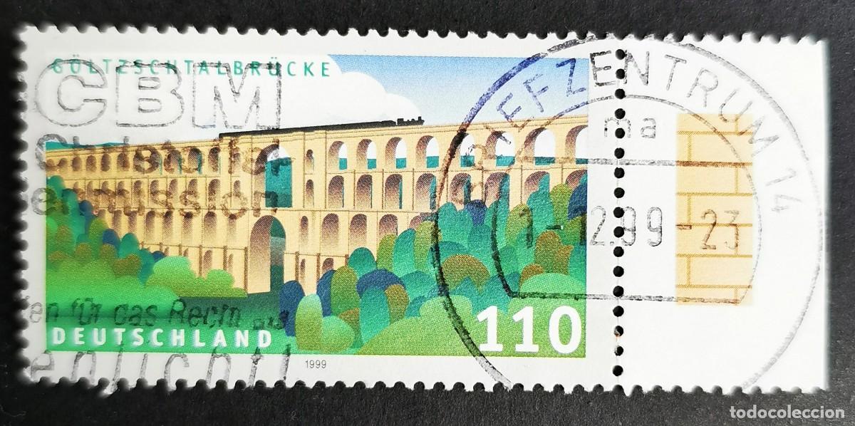 Sellos: Sello Alemania R. Federal 1999, Puente ferroviario del valle de G&ouml;ltzsch, 110 Pf. Michel: DE 2082