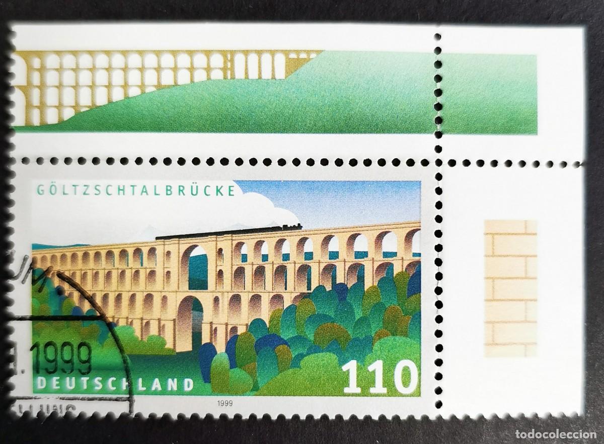 Sellos: Sello Alemania R. Federal 1999, Puente ferroviario del valle de G&ouml;ltzsch, 110 Pf. Michel: DE 2082