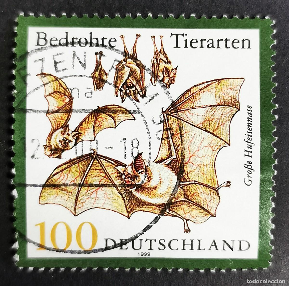 Sellos: Sello Alemania R. Federal 1999, Murci&eacute;lago de herradura mayor, 100 Pf. Michel: DE 2086