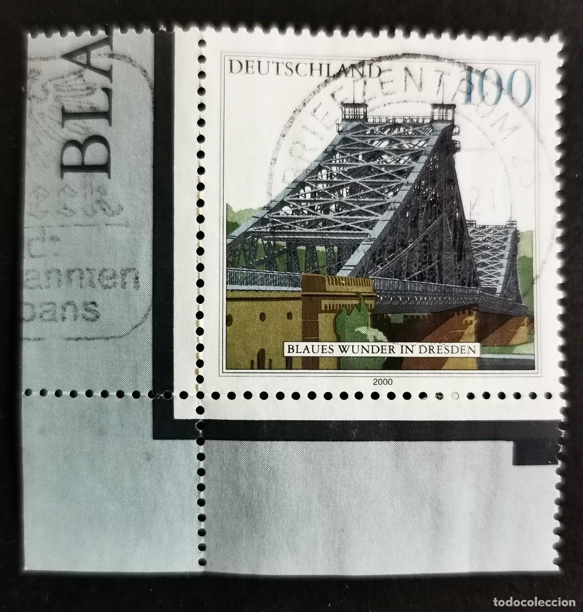 Sellos: Sello Alemania R. Federal 2000, Puente 'Maravilla Azul', Dresde, 100 Pf. Michel: DE 2109