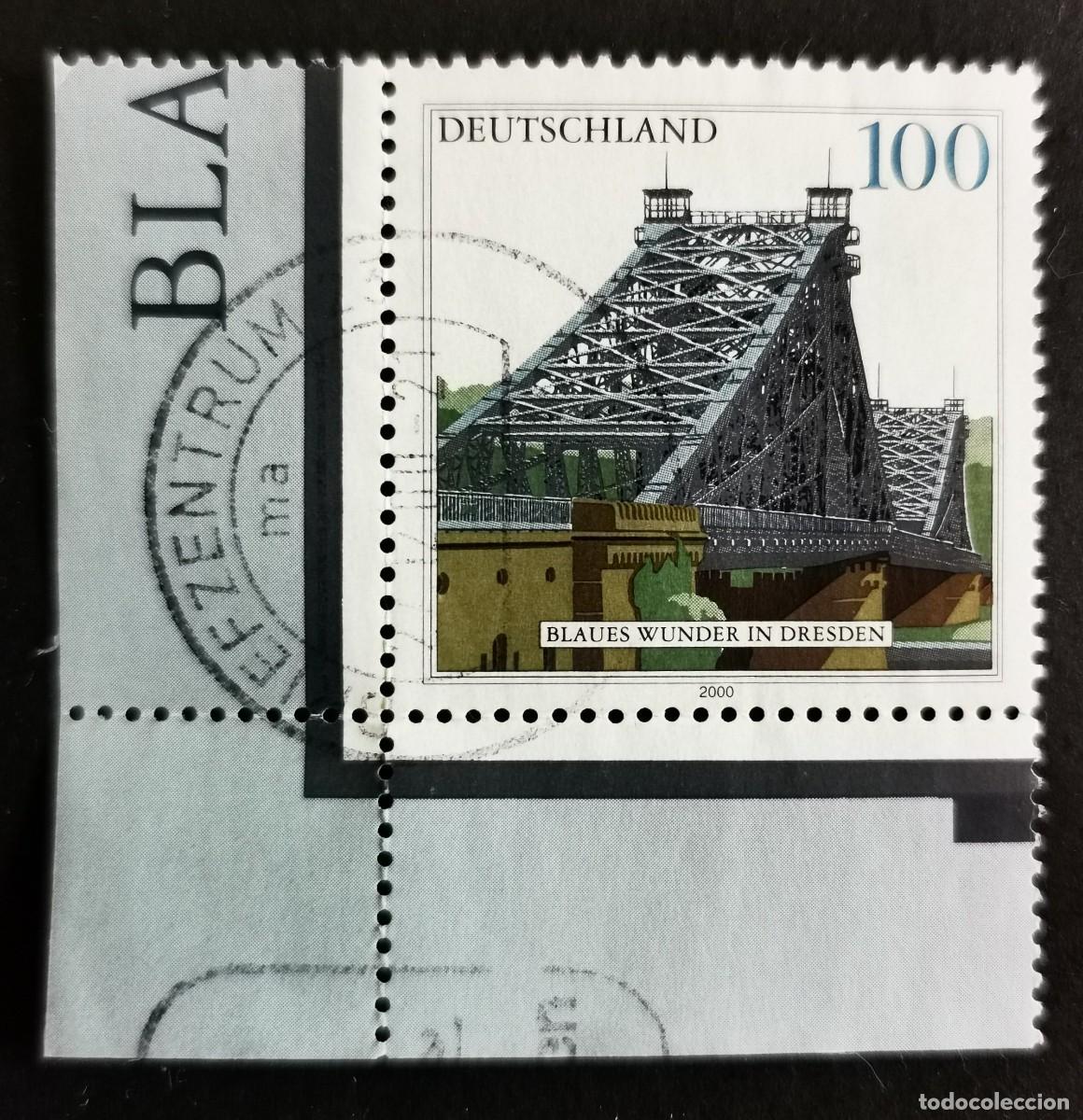 Sellos: Sello Alemania R. Federal 2000, Puente 'Maravilla Azul', Dresde, 100 Pf. Michel: DE 2109