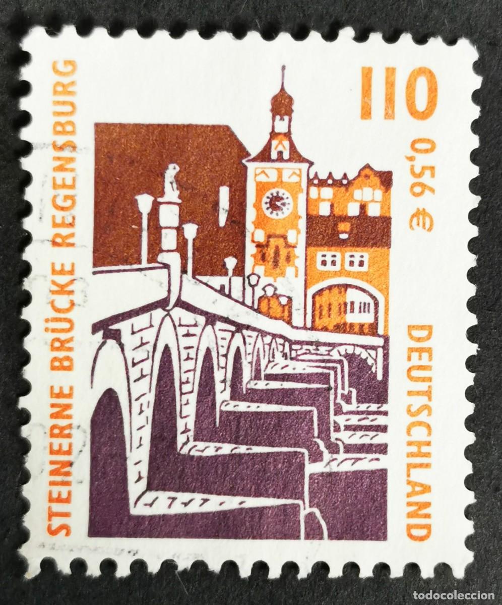 Sellos: Sello Alemania R. Federal 2000, Puente de piedra, Ratisbona, 10 Pf. Michel: DE 2140A