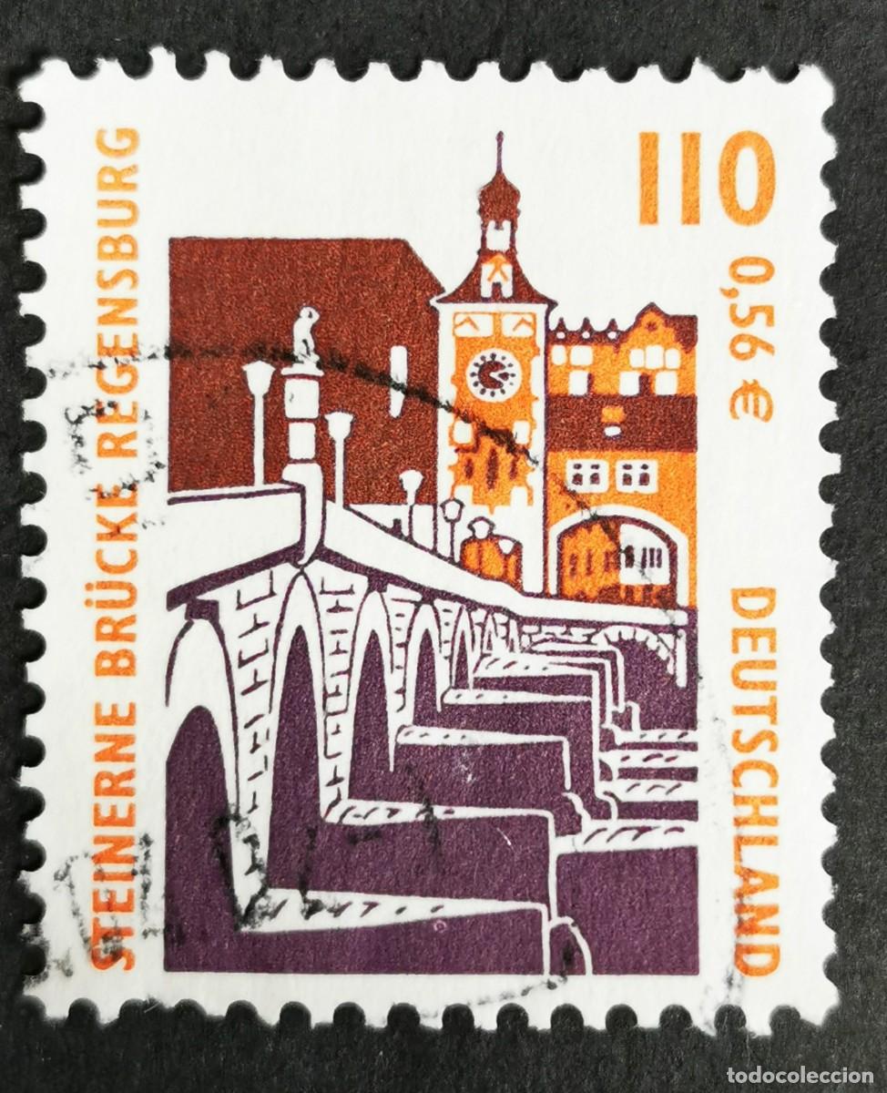 Sellos: Sello Alemania R. Federal 2000, Puente de piedra, Ratisbona, 10 Pf. Michel: DE 2140A