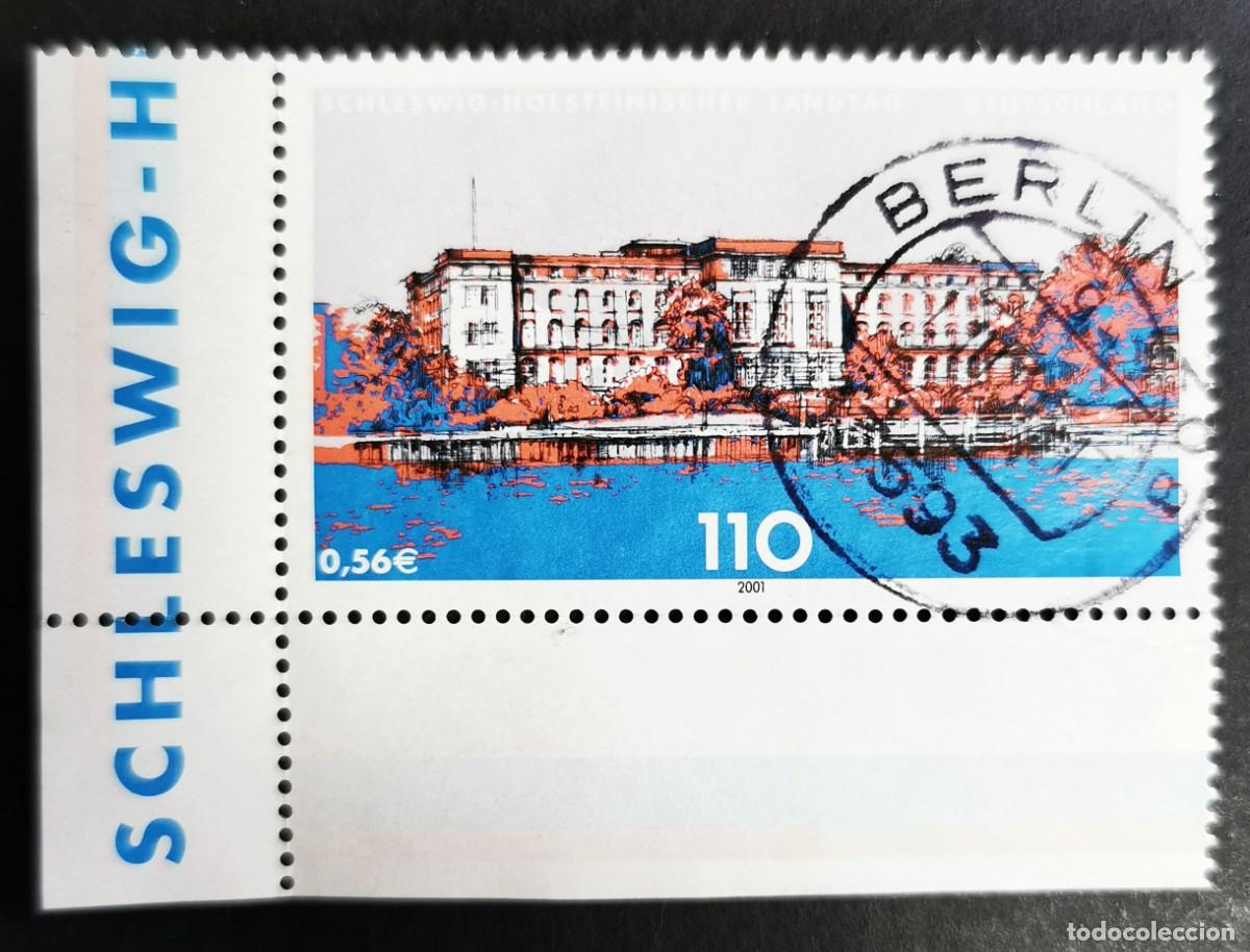 Sellos: Sello Alemania R. Federal 2001, Dieta estatal de Schleswig-Holstein, Kiel, 110 Pf. Michel: DE 2198