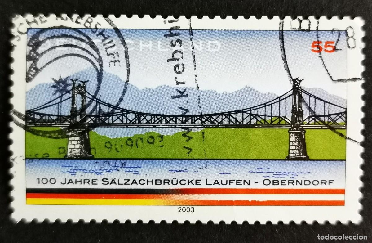 Sellos: Sello Alemania R. Federal 2003, Puente r&iacute;o Salzach, Laufen - Oberndorf, 55 ct Michel: DE 2345I