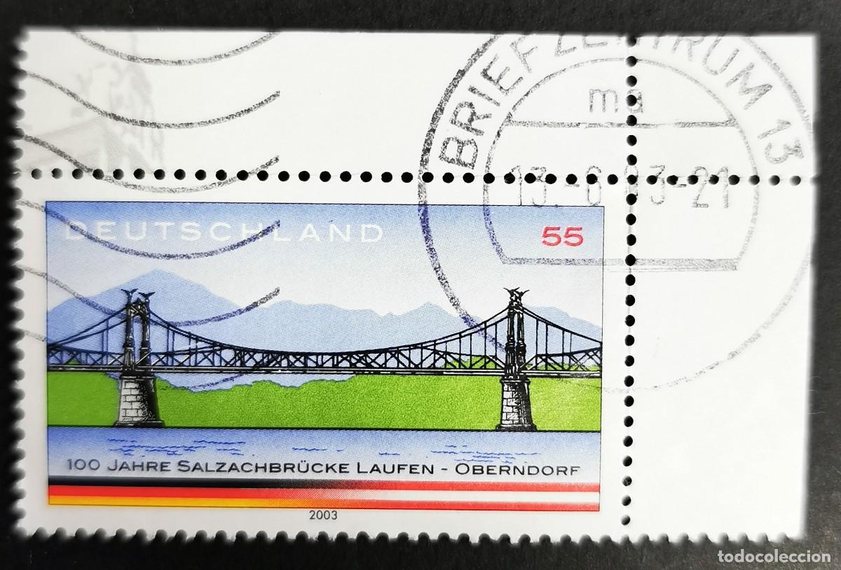 Sellos: Sello Alemania R. Federal 2003, Puente r&iacute;o Salzach, Laufen - Oberndorf, 55 ct Michel: DE 2345I